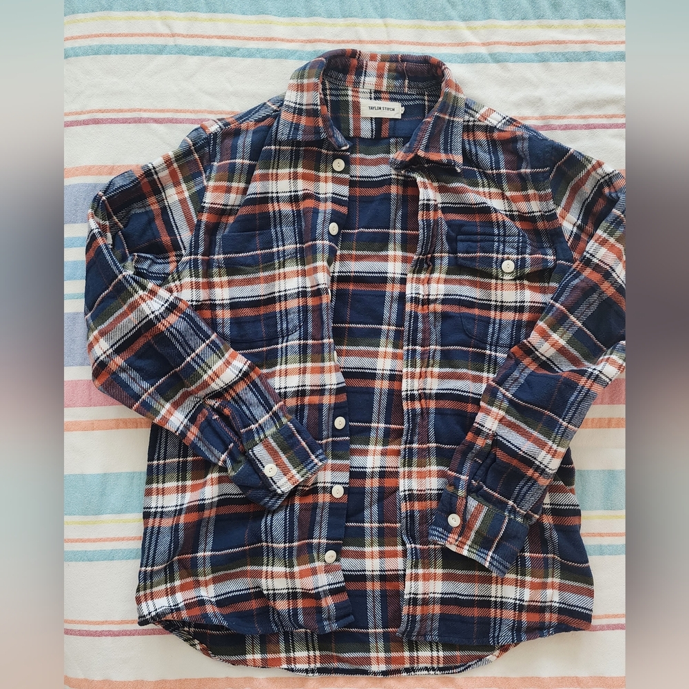 Taylor Stitch Blue and Red Plaid Button Down Shirt